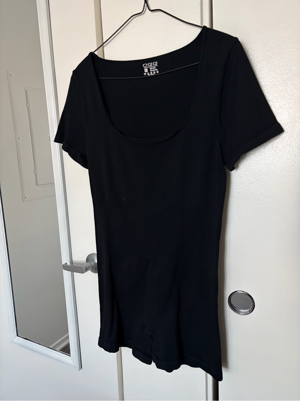 OQQ Womens fitted Bodysuit with shorts